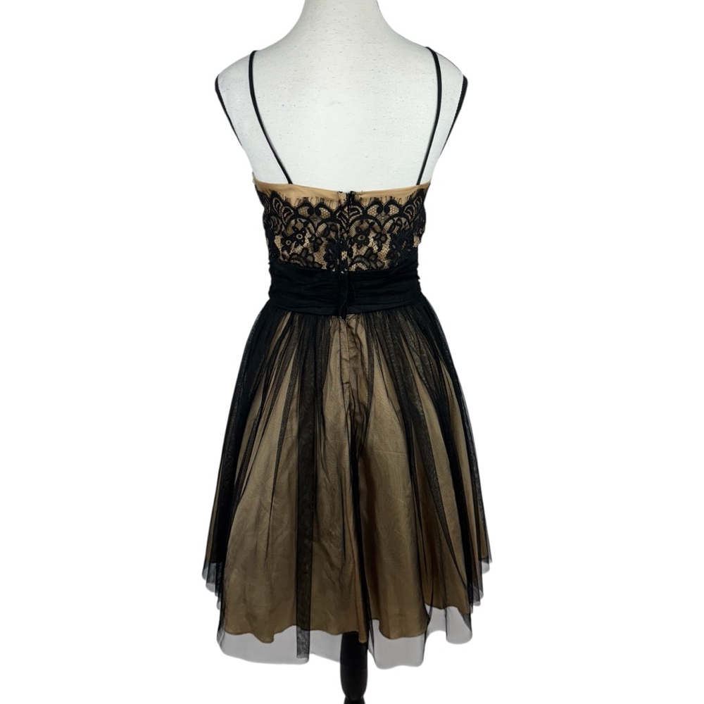 Roberta Vintage 90s Lace Dress 5/6 Black Mini Beaded Prom Cocktail Party Evening - Picture 4 of 9